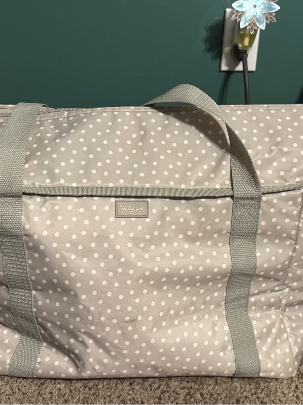 Thirty One Fresh Market Insulated Bag Light Beige Polka Dot